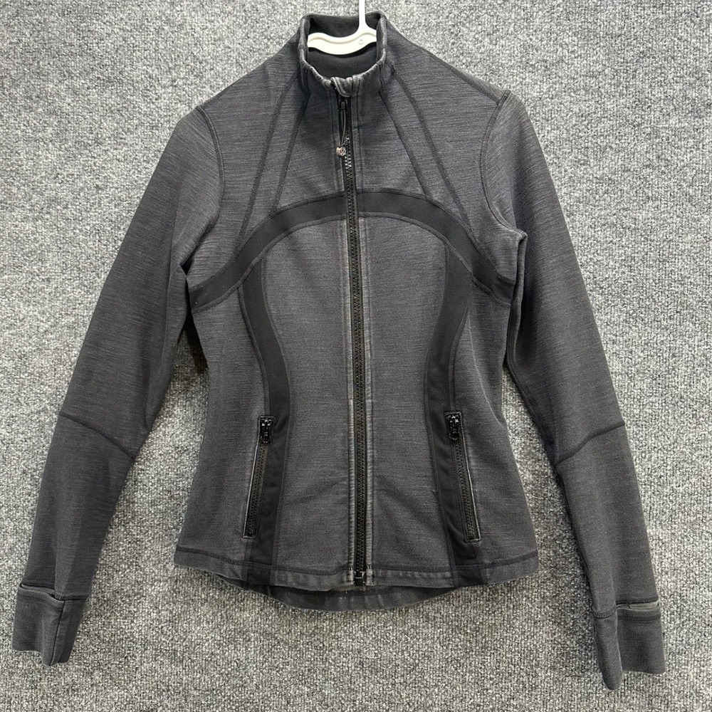 Lululemon Define Jacket Heathered Charcoal Gray Slim Fit Full Zip Size 6